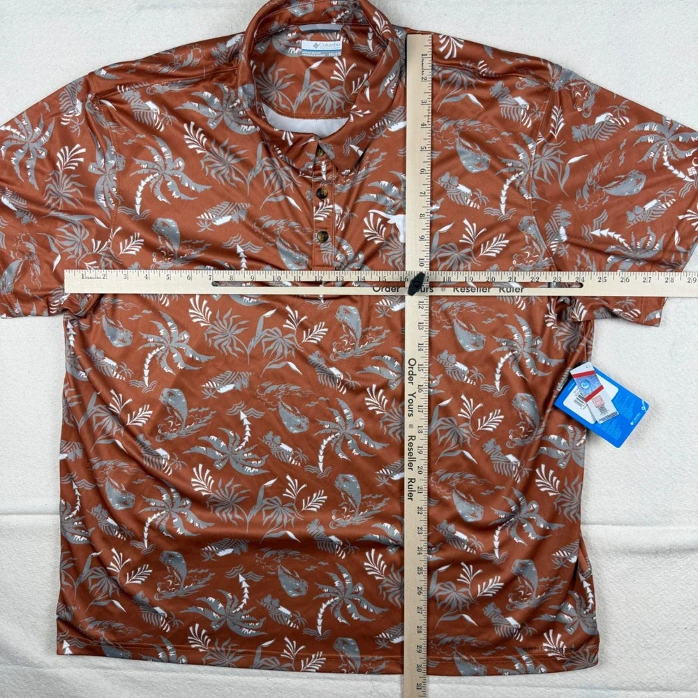 Columbia PFG Texas Longhorns Super Terminal‎ Tackle Polo Orange XXL XM2622-824